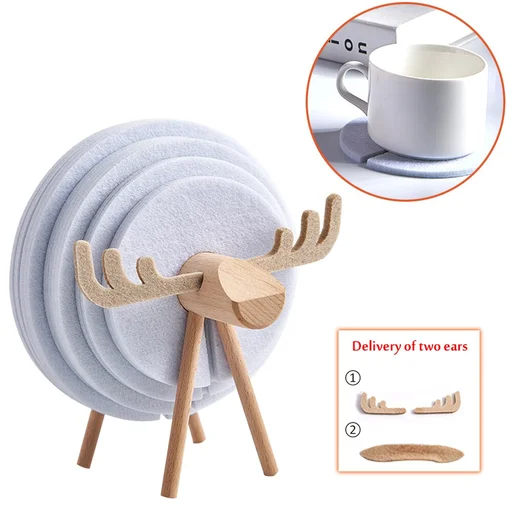 Sheep Shape Anti Slip Cup Pads Coasters Insulated Round Felt Cup Mats