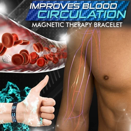 Carbon Blue Titanium Magnetic Therapy Bracelet