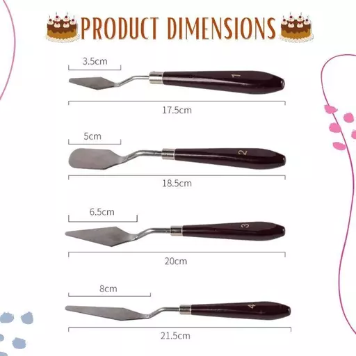 5 Pcs Stainless Steel Baking Pastry Spatulas