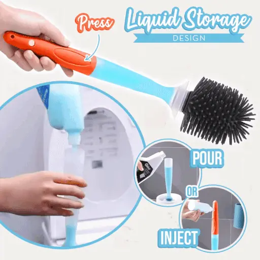 Silicone Cleaner Spray Toilet Bowl Brush