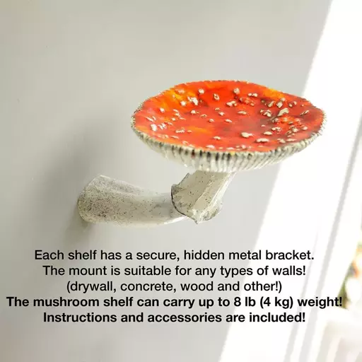 Mushroom Hanging Shelf Resin Wall Floating Shelf