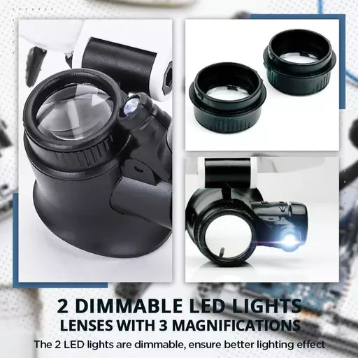 LED Lights Glasses Magnifier 8x 15x 23x