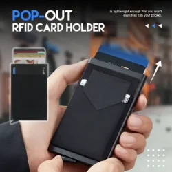 Pop-out RFID Card Holder Slim Aluminum Wallet Card Storage